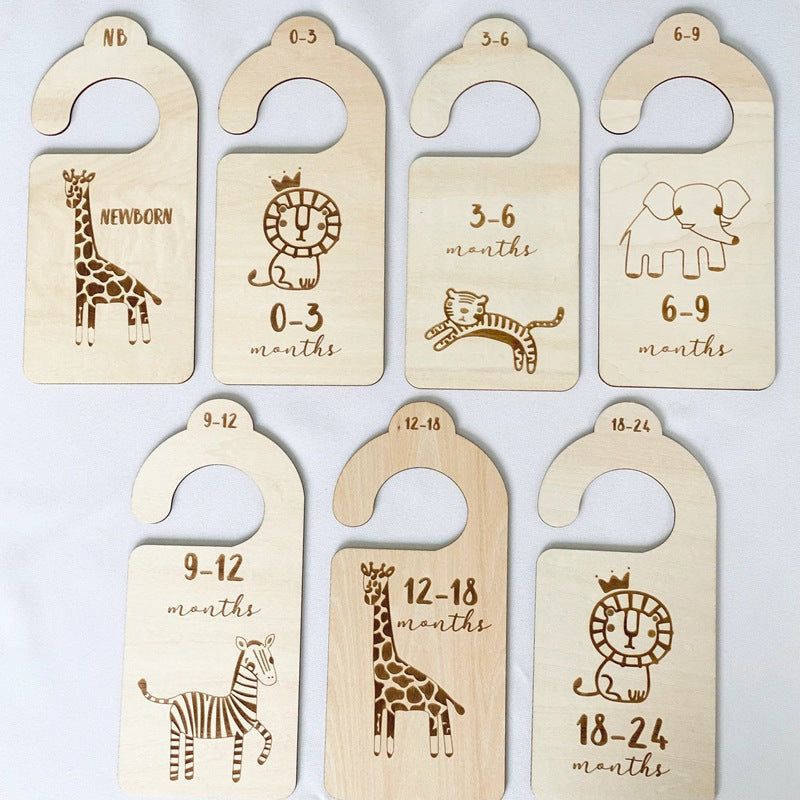 24 Month Small Animal Wooden Brand Newborn Clothes Size Partition Board Closet Divider