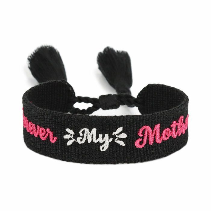 Mom bracelet Message Bracelets Embroidered Bracelets