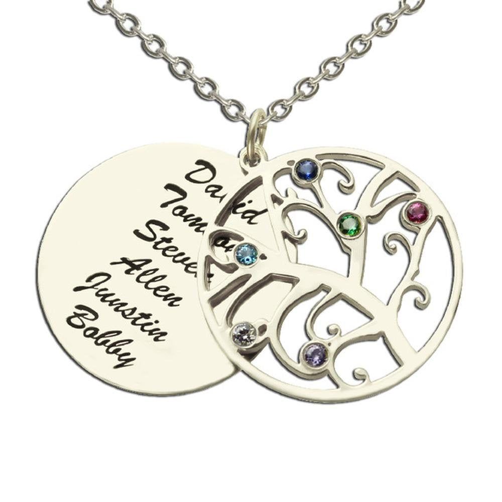 FAMILY LINE - custom mothers birthstone necklace (5~12 stones) - Mu-Yin  Jewelry