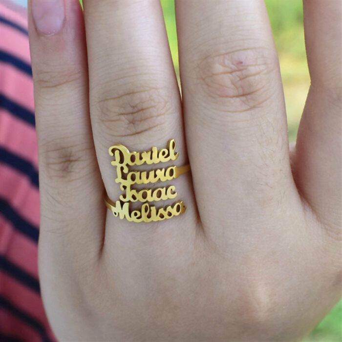 Double Name Ring  Two Name Ring Personalized Gift For Mom  Best Friend Gift