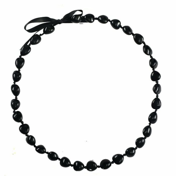 Hawaiian Kukui Nut Leis Black or Brown Beads Necklaces  Lei for Men and Women Graduation