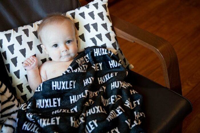 Personalized Baby Name Blanket Milestone baby blanket