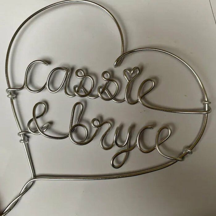 Custom Wire Cake Topper Couple names Wedding gift