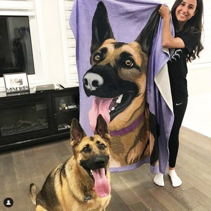 Photo Blanket Dog Blanket Pet Memorial Gifts Custom Printed Blanket
