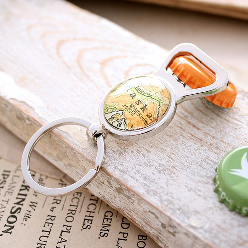 Bottle Opener with Keychain with Custom Map Destination
