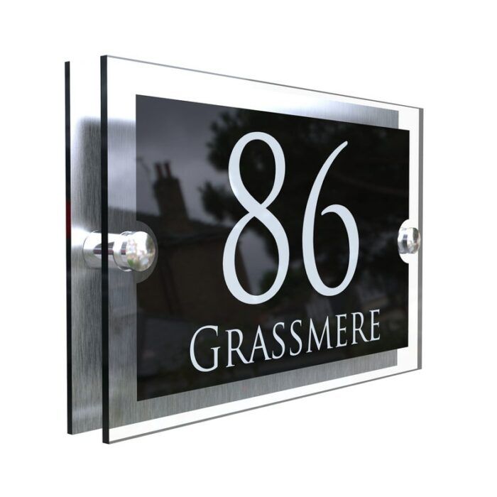 Acrylic Personalised Wall Plaque House Number Door Number Sign Plaque