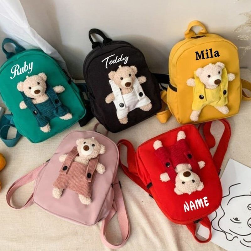 Personalized Name Bag Pack For Kids With Cute Bear  School Bag
