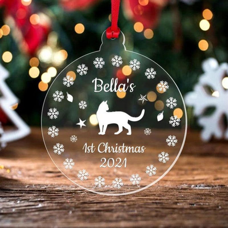 The First Christmas Cat Acrylic Tree Decoration Pet Gift
