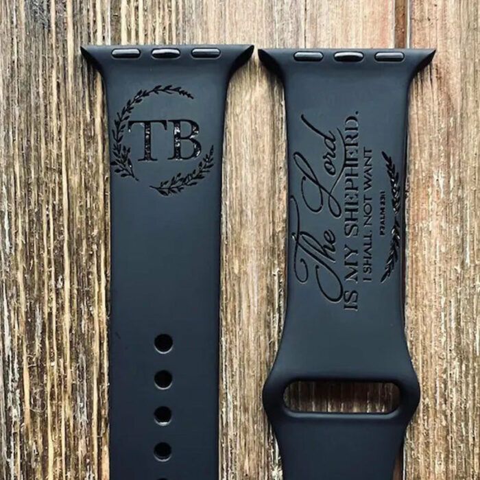 Psalm 23:1 Engraved Watch Strap Compatible with Apple Watch Bands Series 1 2 3 4 5 6 7 SE Watch Band