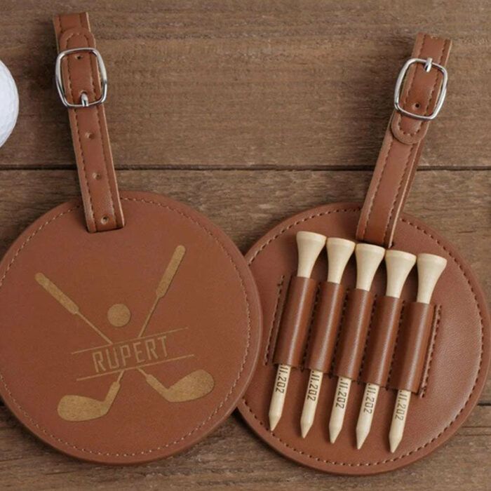 Leather Golf Bag Tag Gift For Groomsmen Golf Gifts For Dad
