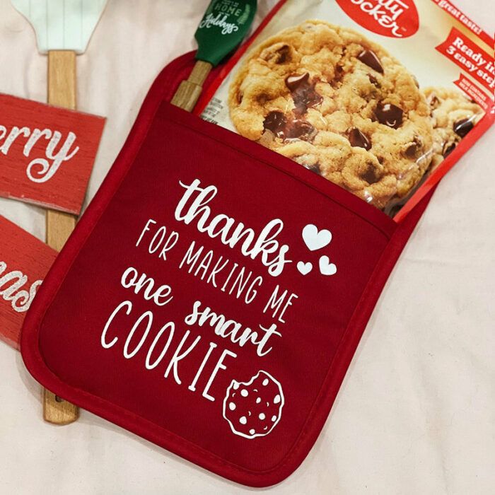 Thanks for Making Me One Smart Cookie Teacher Pot Holder/ Teacher Pot Holder Christmas Gift
