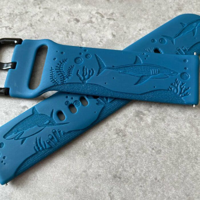 Watch Band Strap - Custom Engraved Ocean Sharks Design