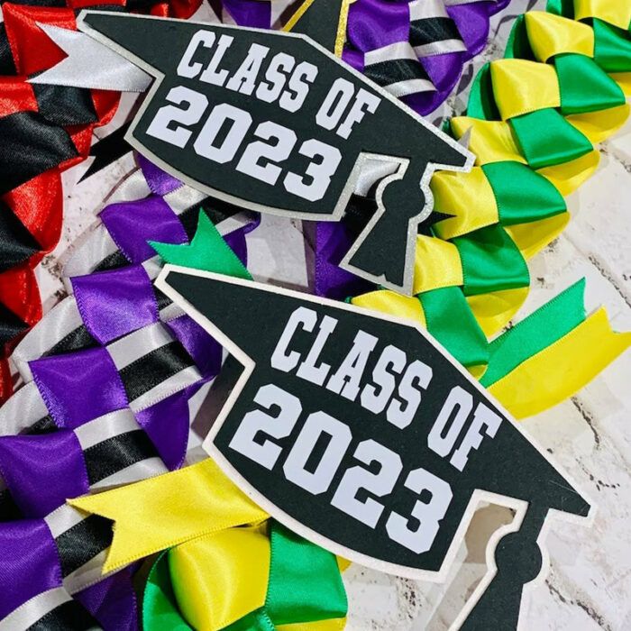 Graduation Lei / Lei / Custom / All colors / Class of 2023  2024/ Graduation class / cap and gown / Money flowers /Graduation