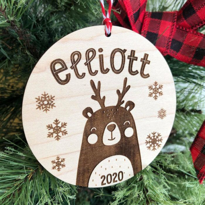 Scandinavian Animals Personalized Christmas Ornament