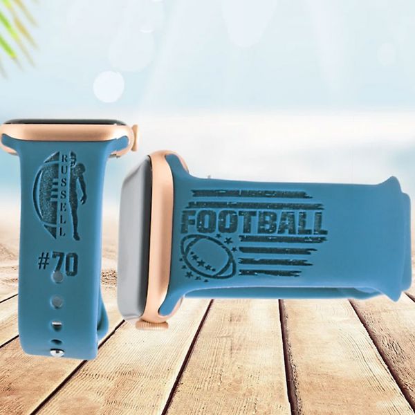 Football ,American Flag Personalize watch bands with your name and number, Apple Watch Bands and Samsung