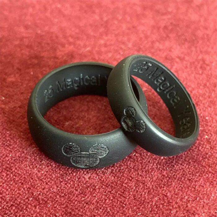 Personalized Silicone Wedding Ring His & Hers Custom Engraving All Sizes Available Any Text, Image or Symbol