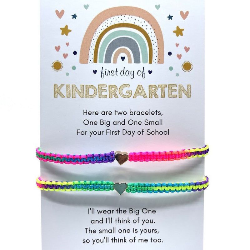 Heart Rainbow Matching Bracelets First Day of Kindergarten