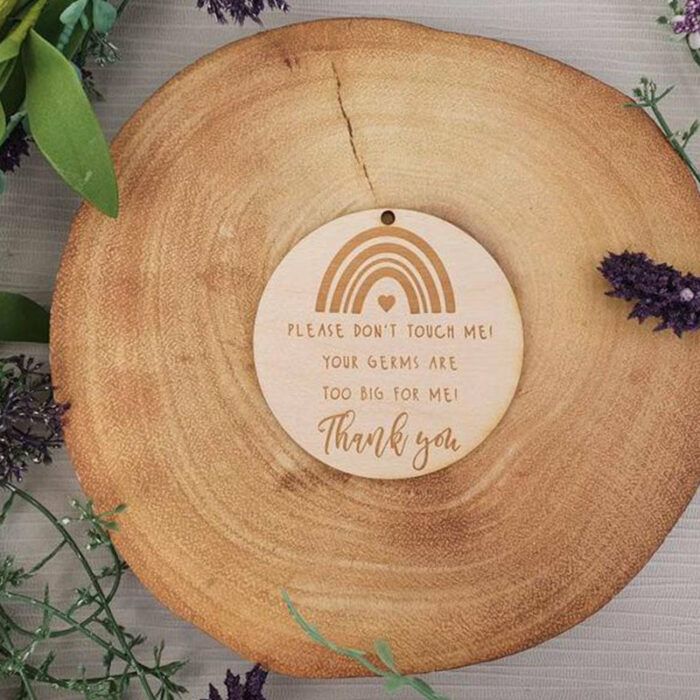 Engraved Brand New Don't Touch Plaque, Do Not Touch Baby Sign, Wooden Baby Sign, Please Don't Touch Baby Pram Sign, Pram Plaque