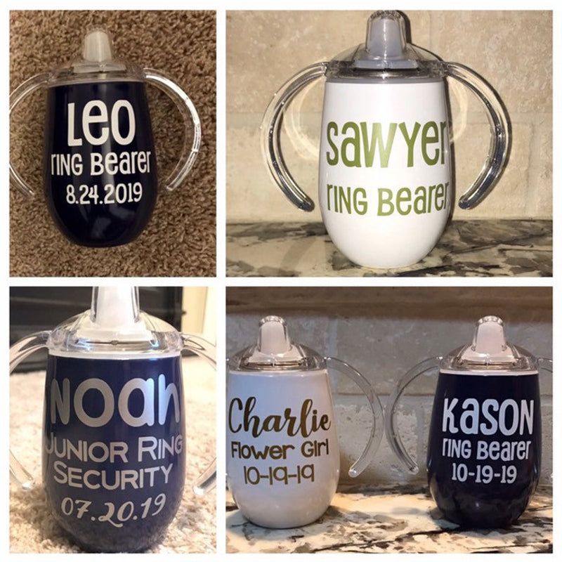 Ring Bearer Sippy Cup Personalized / Wedding/ Stainless Steel Toddler