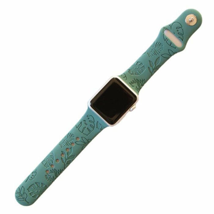 Leaves Engraved Silicone Apple Watch Band Strap