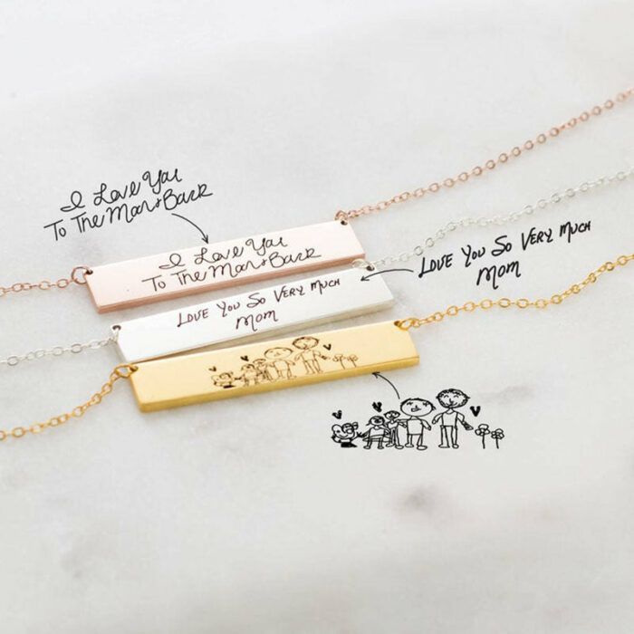 Handwriting Jewelry Engraved Actual Handwriting Necklace Keepsake Necklace Personalized Gift for Her