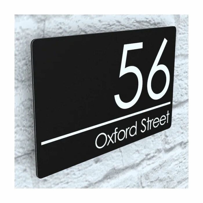 Modern Contemporary Acrylic Property Number Door Sign Plaque
