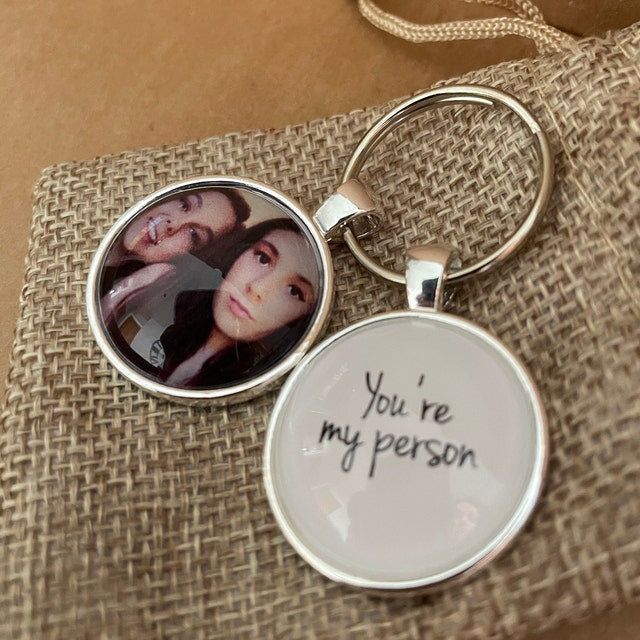 Personalised Friendship, fathers day gifts, Family, Couple (Custom Photo) Keyring Birthday Gift 'Insert Wording'