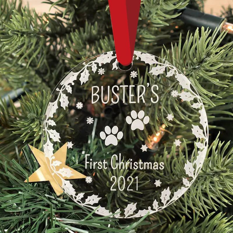 Personalised, Engraved Christmas Tree Bauble - Christmas Cat & Dog Gifts