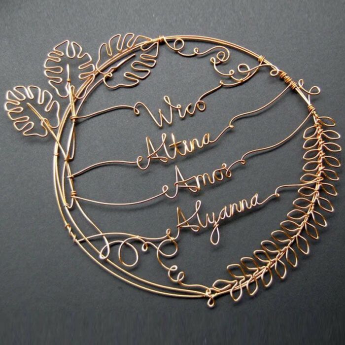 Family Wreath, Custom Name Wreath, Wire Name Art,