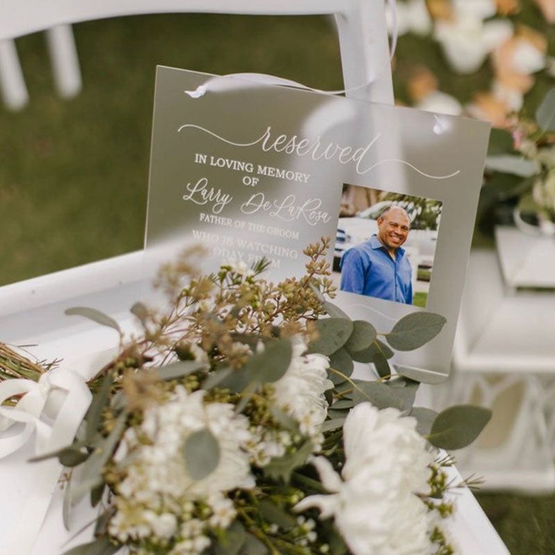Reserved For Those Who Are Watching From Heaven, Frosted Acrylic Wedding Memorial Sign