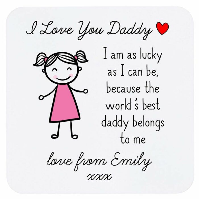 Personalised Sentimental Keepsake I Love You Daddy From Boy Metal Fridge Magnet - New Dad Gift, Fathers Day Gift