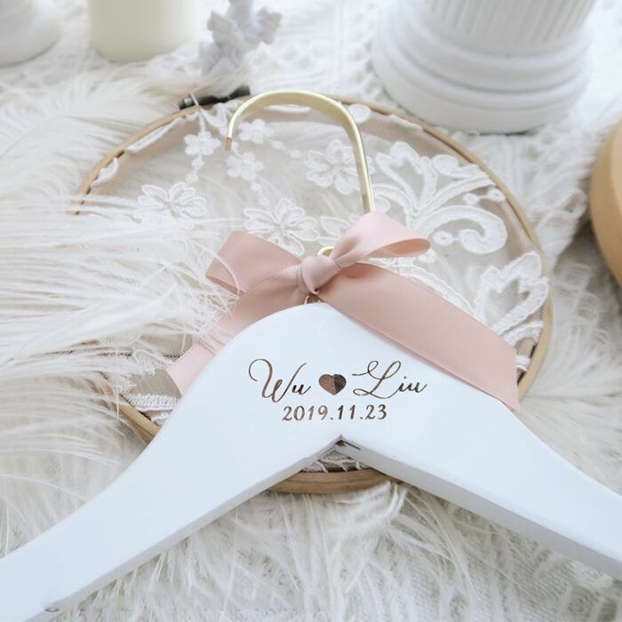 Personalised Wooden Wedding Hanger - Add your Name and Date