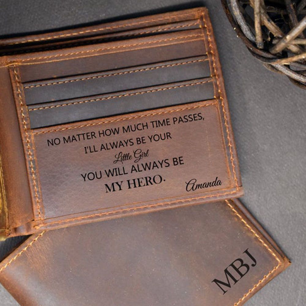 Gift for Hansband/Son/Dad, Personalized Men Wallet