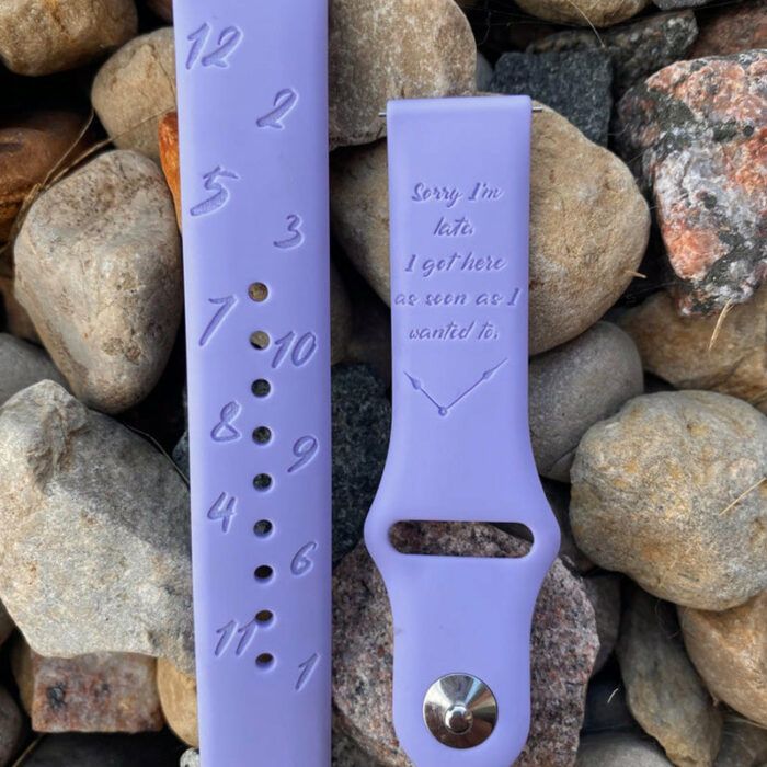 Running Late watch band ,Custom Engraved Apple Watch Strap