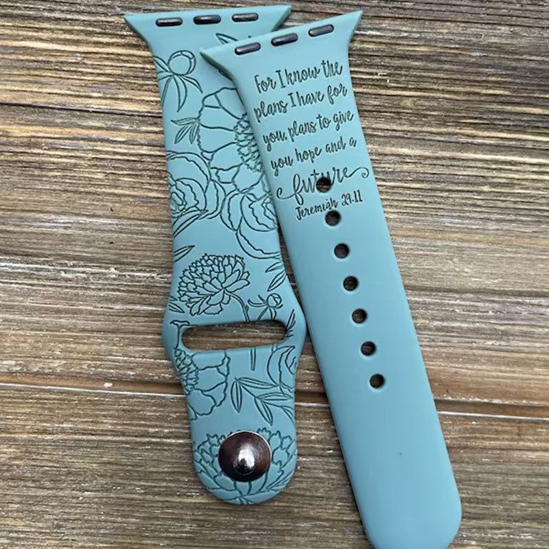 Floral Jeremiah 29 11 Scripture iWatch Band, inspirational Apple Watch Band