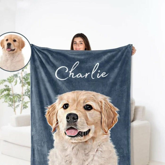 Photo Blanket Dog Blanket Pet Memorial Gifts Custom Printed Blanket