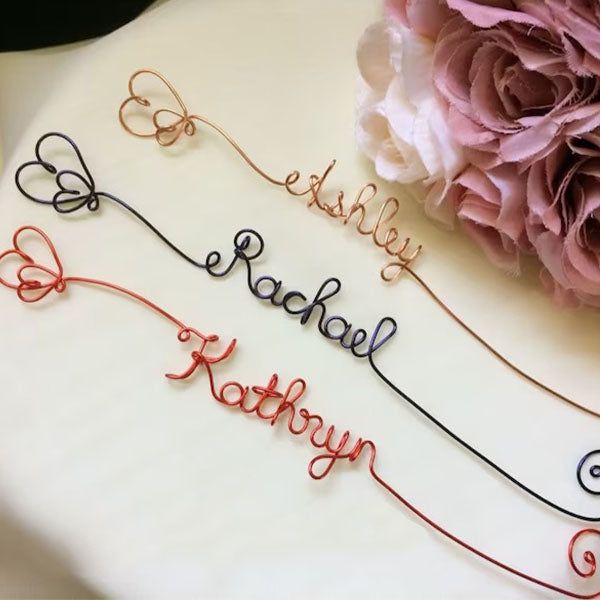 A Custom Wire Bookmark, A Personalized Wire Name Bookmark with hearts,Unique Bookmark