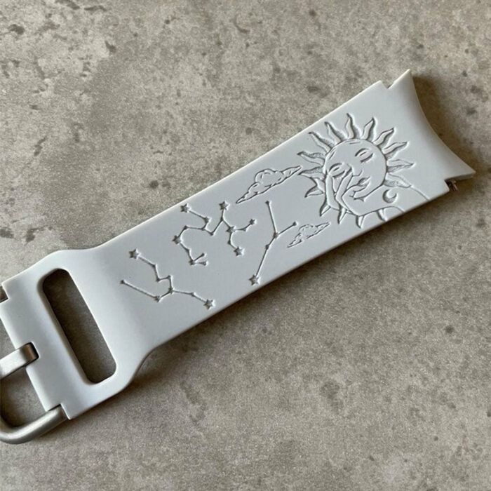 Watch Band / Strap - Custom Engraved Sun and Moon Design