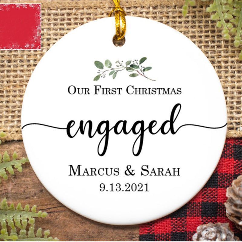 Personalized Engaged/Married Ornament 2023 with Custom Name & Date