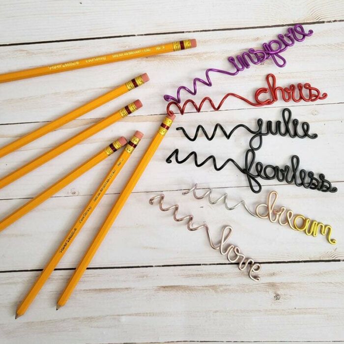 Personalized Wire Pencil Topper, Valentine's Day Gift
