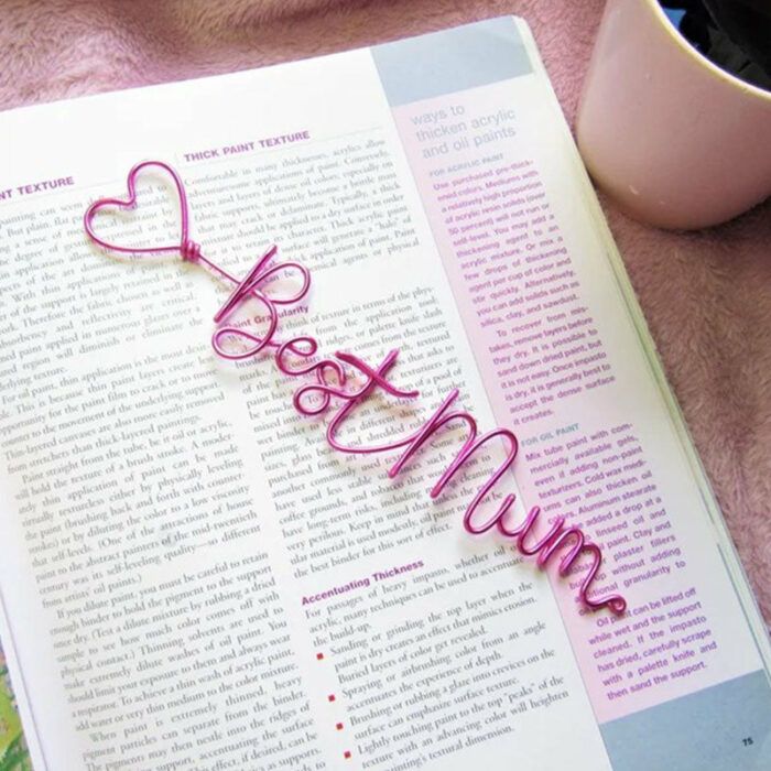 Best Mum Wire Bookmark Mothers Day Gift, Best Mum Mom Mother's Day Gift