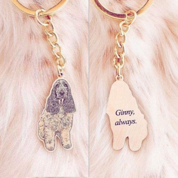 Personalized Pet Photo Engraved Keychain,Customized Memorial Gift