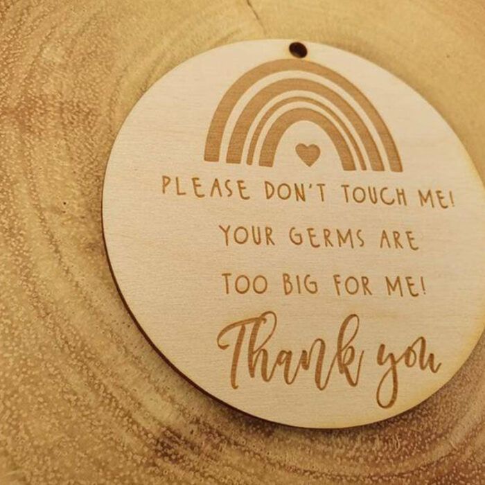 Engraved Brand New Don't Touch Plaque, Do Not Touch Baby Sign, Wooden Baby Sign, Please Don't Touch Baby Pram Sign, Pram Plaque