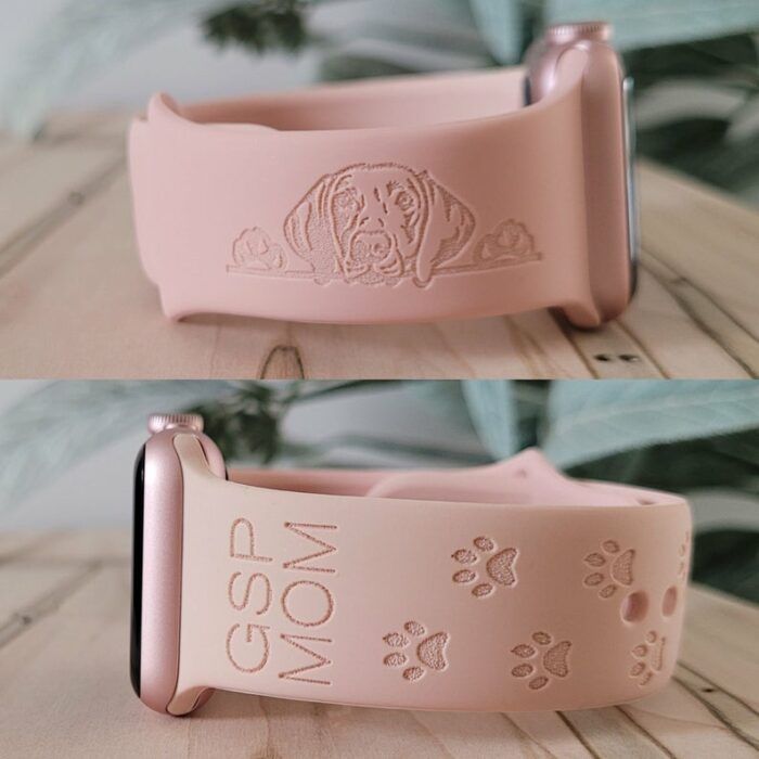 Engraved Watch Band DOG MOM BREED,Apple Watch Band