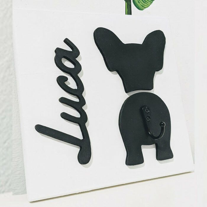 Custom Dog Leash Holder | Personalized Breed Dog Leash Holder | Dog Butt Leash Holder | Wooden Dog Leash Holder
