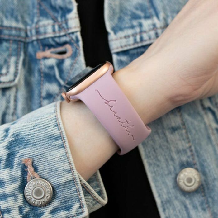Breathe Engraved Watch Band, Just Breathe, Inspirational Quote Gift For Her