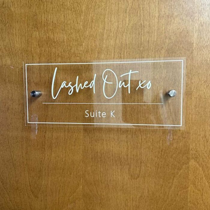 Door Name Plate CLEAR Acrylic  Reception Desk Business Sign Office Decor