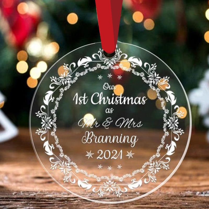 Personalised First Christmas Mr And Mrs Bauble 1st Xmas