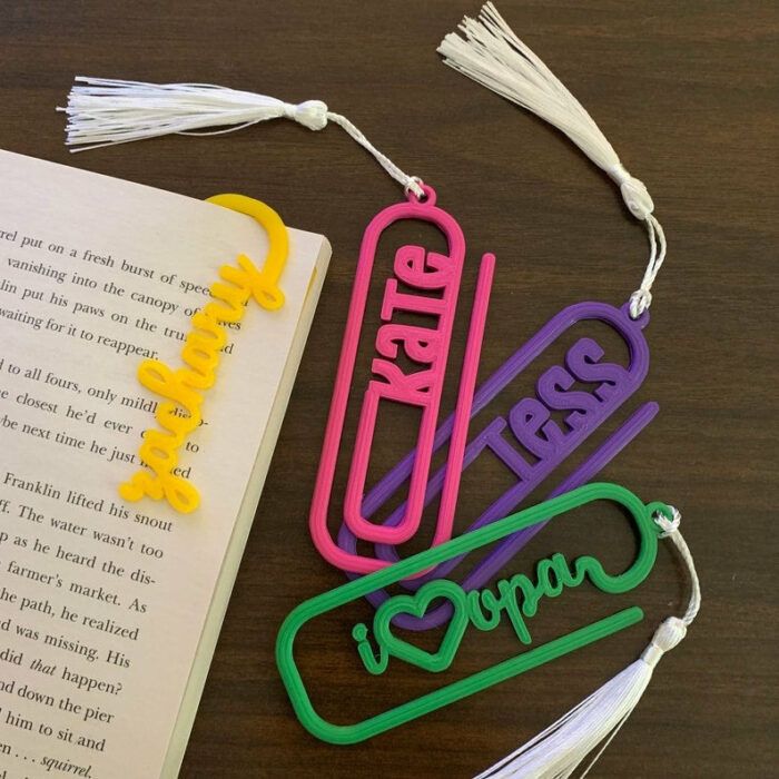Personalized Name Bookmark, Custom Paper Clip Bookmark, Page Holder with Name