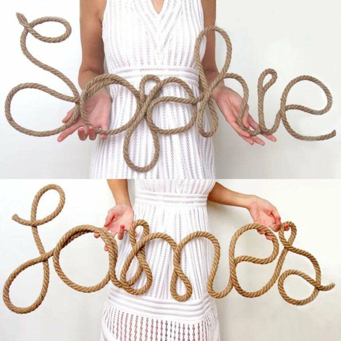 Giant Personalized Rope Wall Name For Nursery Decor, Extra Large Natural Decor For Living Room